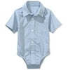 Short-Sleeved Oxford Bodysuit/Shirt - Newborn Boy