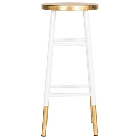 Safavieh Home Collection Emery White and Dipped Gold Leaf 30-inch Barstool