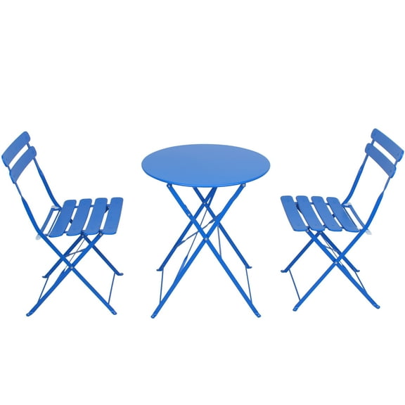 3 Piece Bistro Folding Outdoor Furniture Set, Portable Design for Bistro and Balcony