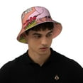 thumbnail image 5 of Yiaed Flamingo Riding a Bicycle Print Reflective Stripe Bucket Hat Unisex Funny Outdoor Fisherman Cap Beach Sun Hat, 5 of 5