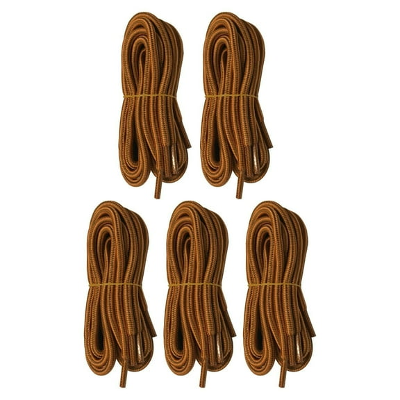 B&Q 5 Pairs 5mm Thick Heavy Duty Sandy Brown Hiking Work Boot Laces Shoelaces Strings Replacement for Men Women 39 40 48 54 55 60 63 72 Inches