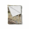 thumbnail image 2 of Letter S Soft Flannel Fleece Blanket, Wood Alphabet Block S Timber Texture Image Typography Writing Craft Font, Cozy Plush for Indoor and Outdoor Use, 50" x 60", Pale Yellow Tan Grey, by Ambesonne, 2 of 6
