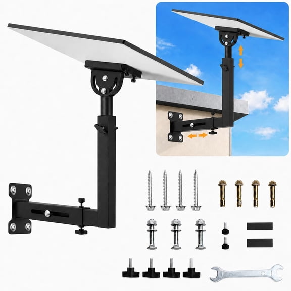 Vonieion for Starlink Mount, Adjustable Starlink Wall Mount Gen 3 with Telescoping Support Arm, Rustproof, Weatherproof for Concrete/Wood Walls, Easy Installation for Starlink Standard 4/4X/Gen 3