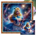 thumbnail image 1 of (11CTACC-4825__C__40X40) Hilo algodón ecológico bordado 11CT 3 hebras impresión 40*40cm Dreamland Alice kit serie dibujos animados punto cruz, 1 of 9