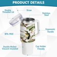 thumbnail image 4 of SKYSONIC 40oz Tumbler with Handle and Straw-Double Wall Vacuum Reusable Stainless Steel Insulated Water Bottle Mothers Day GiftsVintage Floral and Birds, 4 of 7
