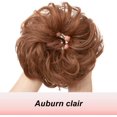 thumbnail image 3 of Pelo castaño, postizos grandes, rizos, ondulados, coletero, moño falso de cabello natural, elástico para mujeres y niñas, 3 of 5