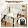 thumbnail image 7 of Giantex Square End Table, Small Sofa Side Table w/Clear Tempered Glass Top, Black, 7 of 7
