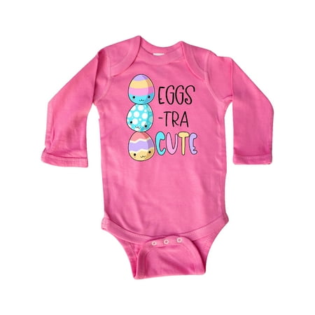 

Inktastic Eggs-tra Cute Fun Easter Eggs Gift Baby Boy or Baby Girl Long Sleeve Bodysuit