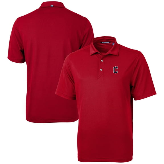 Men's Cutter & Buck Red Cleveland Guardians Big & Tall Virtue Eco Pique Recycled Polo