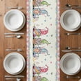 thumbnail image 4 of Table Runner 72 Inches Long for Kitchen Dining, Happy Easter Dresser Scarf Farmhouse, Dining Table Decorations for Wedding/Parties, Funny Gnomes Rabbits Colorful Eggs Plaid 18 x 72 In, 4 of 8