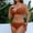 Orange, variant on Sentmoon Women 2 Piece Swimsuit Woman Bathing Suits Oversized Swimsuit Women High Cut Solid Color with Built in Bra Blackless Bating Suits Beach Necessities for Large Bust and Support XL