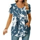thumbnail image 3 of Blusa de manga corta con cuello redondo, informal, cómoda, a la moda para mujer OAVQHLG3B Store  lin121212, 3 of 3