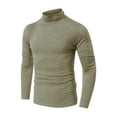 thumbnail image 3 of Jalioing Men's Casual Basic Shirt Solid Color Long Sleeve Turtleneck Slim T Shirt Fall Winter Soft Undershirt, 3 of 4