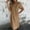 Beige, variant on Women's Casual Loose Fitting Long V Neck Dress for Everyday Comfort and Effortless Style Orange S