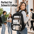 thumbnail image 5 of Lomyolo Clear Backpack for School Boys Girls Adult Transparent Bookbag with Reinforced Straps & 400D Oxford Fabric, Large Capacity Heavy Duty Backpack for Travel, Security, Work, College, Men & Women, 5 of 8