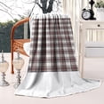 thumbnail image 2 of Brown and White Checkerboard Checkered Pattern Blanket,Comfortable Soft Lamb Wool Throw Blanket,All Season,Warm Lightweight Blankets for Sofa Bed Couch Living Room Chair,50"x60", 2 of 4