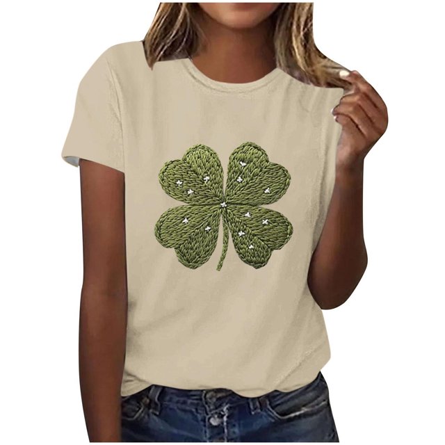 Mujeres Manga Corta de Verano Tops Impreso Sudadera Casual, Cuello Redondo Blusa Ligera para la Primavera Y el Verano