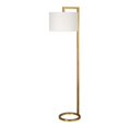 thumbnail image 1 of Hudson & Canal FL0372 Lampadaire en Laiton Grison à Ombre Ronde, 1 of 10