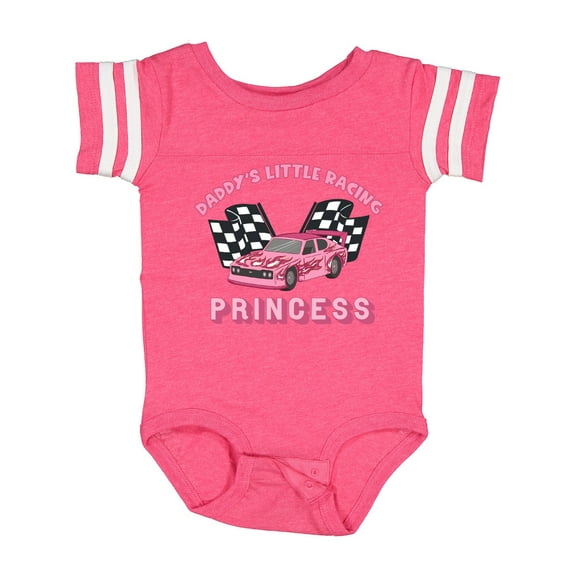 Inktastic Daddy's Racing Princess Pink Race Car Boys or Girls Baby Bodysuit
