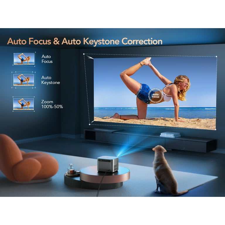 AUTO Focus/Keystone] Projector 4K with WiFi-6 and Bluetooth 5.2