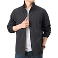 thumbnail image 3 of UPF 50+ Lightweight Sun Protection Jacket for Men - Breathable Quick-Dry Windbreaker with Stand Collar - Packable Outdoor Fishing & Hiking Coat Black XXL, 3 of 6