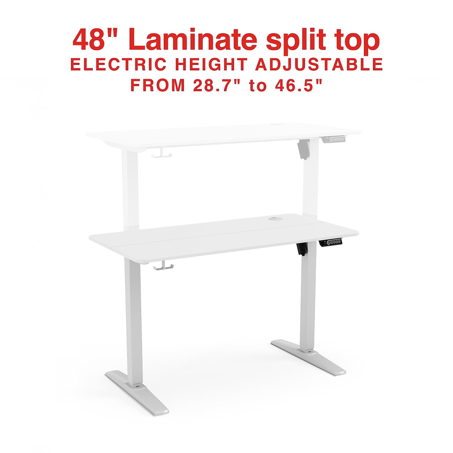 Staples 48"W Electric Rectangular Adjustable Standing Desk White (ST63148)