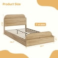 thumbnail image 3 of Cadre de Lit Plateforme en Bois Robuste Format Simple TG avec Tête et Pied de Lit de Rangement – Lattes Robustes, Aucun Sommier Requis, Assemblage Facile – Mobilier de Chambre Idéal, Naturel, 3 of 6