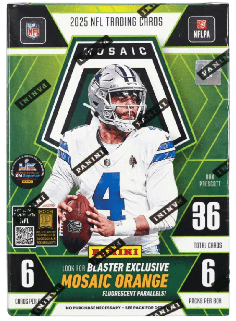 2025 Panini Mosaic Football Factory Sealed Blaster Box 36 Cards