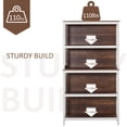 thumbnail image 5 of HomCom 31.5"W x 11.75"D x 59.75"H 4-Shelf Freestanding Shelves, White and Walnut, 5 of 9
