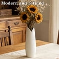 thumbnail image 2 of 12-Inch White Ceramic Textured Vase for Modern Minimalist Home Decor, 2 of 9