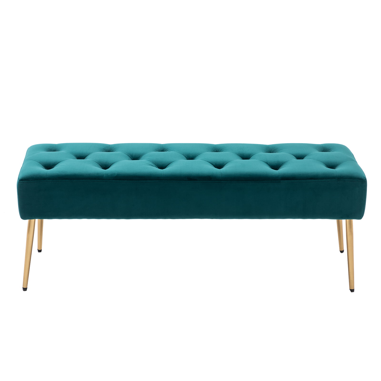 Tan Modern Fabric Storage Bench with Arms Button Tufted Footstool Ottoman Bench for Living Room Bedroom 