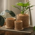 thumbnail image 5 of Faux Woven Grid Cement Pot, 5 of 12
