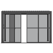 Mirador 111S Outdoor Pergola Aluminum Sliding PC Door w/Handle 13 Side, 4 Panels, Dark Grey(Not Pergola)