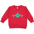thumbnail image 2 of Inktastic Cute Teal Airplane Toddler Sweatshirt, 2 of 4
