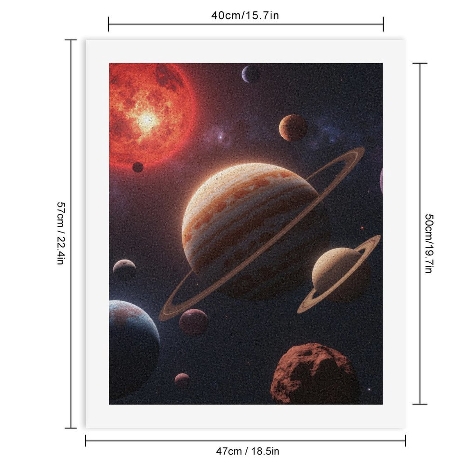 Paint By Numbers Kit for Adults Beginner - DIY Space Planets Solar System Scene Canvas Painting Kits for Adults, Frameless Paint By Number for Adults for Home Wall Decor 16x20 Inch