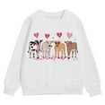 thumbnail image 2 of Cow Sweatshirt Valentines Hoodies for Girls Love Heart Graphic Tees Color White Size 5-6 Years, 2 of 4