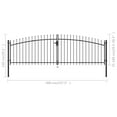 thumbnail image 3 of VidaXL Multi Sizes Double Door Fence Gate with Spear Top Outdoor Patio Barrier, 3 of 11