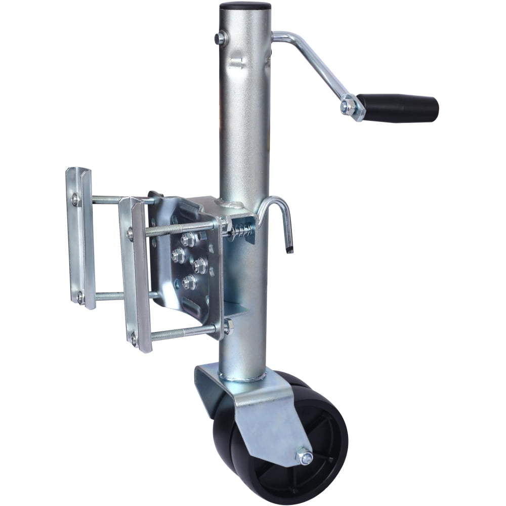 1500lbs Trailer Jack with Dual Wheels, 12" Adjustable Lift for Boat & RV Towing