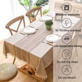 thumbnail image 5 of Embroidery Tassel Tablecloth - Cotton Linen Dust-Proof Table Cover for Kitchen Dining Room Party Home Tabletop Decoration, Rectangle, 5 of 5