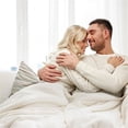 thumbnail image 4 of Fleece Throw Blanket for Couch Cream - Queen (90" x 90"), 4 of 5