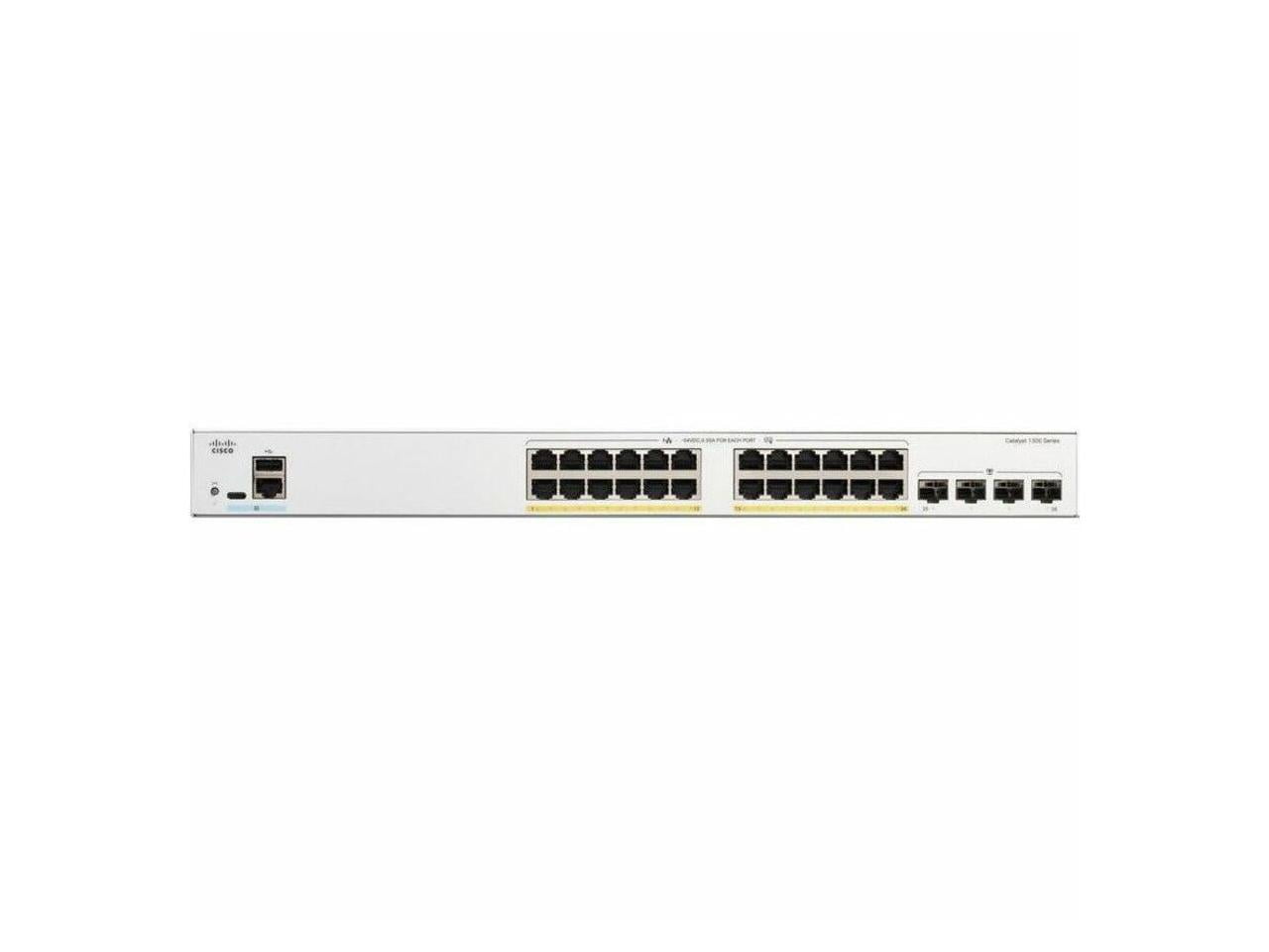 Cisco Catalyst C1300-24FP-4G Ethernet Switch, 24 Ports - Manageable - Gigabit Ethernet - 10/100/1000Base-T, 1000Base-X - 3 Layer Supported
