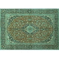 thumbnail image 1 of Ahgly Company Indoor Rectangle Persian Turquoise Blue Traditional Area Rugs, 5' x 8', 1 of 4