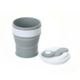 thumbnail image 3 of YBM Home Silicone Collapsible Travel Cup with Lid - Unbreakable Silicone Folding Cup Drinkware for Camping and Travel, 12151-3, 3 of 5