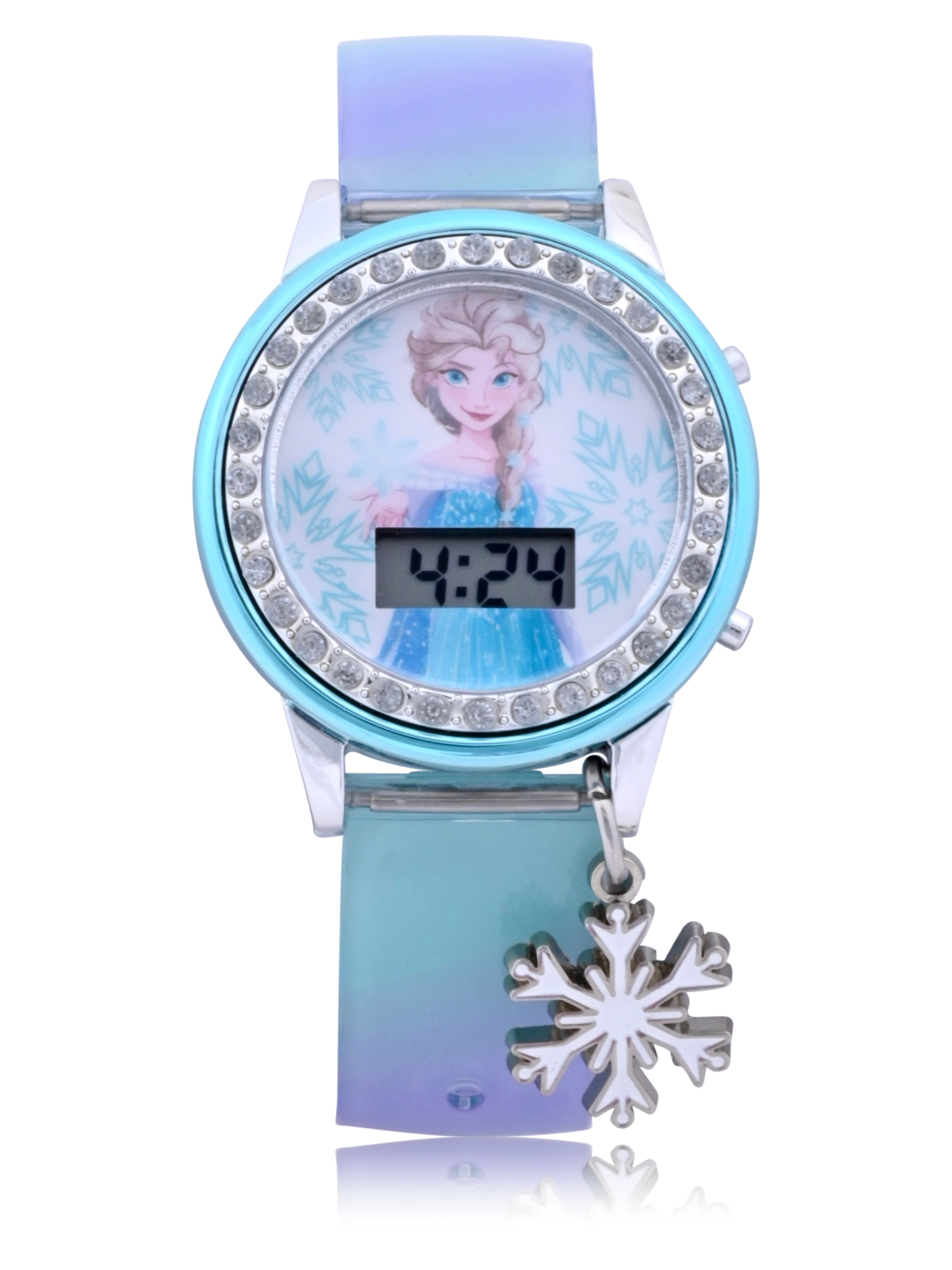 Disney Frozen Girls Flashing LCD Blue Ombre Silicone Watch, Bracelet and Hair Accessory 3 Piece Set - image 2 of 6