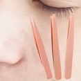 thumbnail image 3 of 3Pcs/Set False Eyelashes Clips Multifunctional Eyebrow Trimming Stainless Steel Flat Slanted Pointed Oblique Eyebrow Tweezers Makeup Tools, 3 of 8