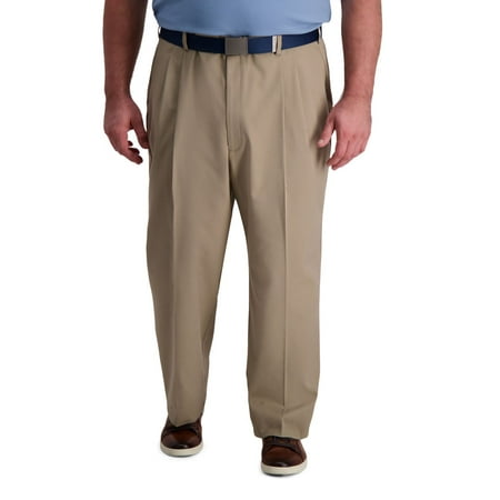 Big & Tall Haggar® Cool Right® Classic-Fit Pleated Performance Flex Pants Color: Beige Khaki Size: 46X29