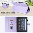 thumbnail image 4 of For Kindle Fire HD 10 (2021/2023 Release, 11th/13th Generation) Case, Rhombus Pattern Multiple Viewing Angles Stand Slim Folio Cover (Purple), 4 of 6
