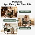 thumbnail image 6 of Legahome Nursery Rocking Chair, Velvet Upholstered Rocking Accent Chair with 23.6"Extra Wide Seat, Thick Cushion and Solid Wood Frame, Modern Accent Glider Rocker for Living Room, Reading Room, Green, 6 of 9