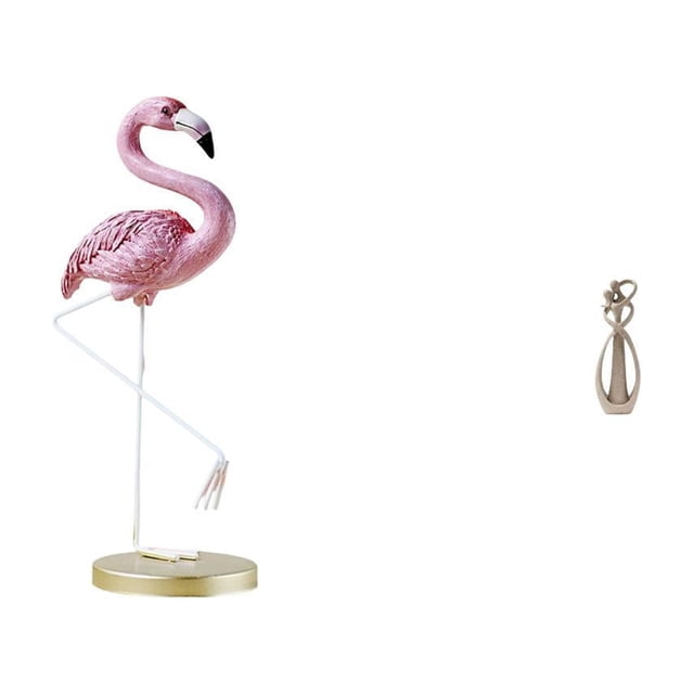Escultura De Resina «Amantes De Los Flamencos Radiantes», Figura De Arte Moderno Con Soporte Metálico, Ideal Para Decoración Del Hogar Y El Jardín, Y Como Regalo De Aniversario.