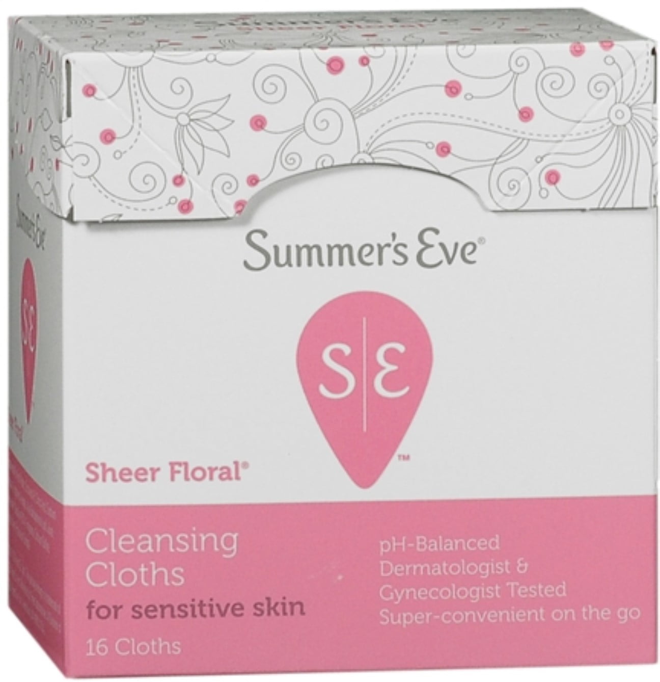 Summer's Eve Eve Cleansing Cloths for Sensitive Skin, Sheer Floral 16 ea